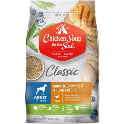 Chicken Soup for the Soul Chicken Soup for the Soul Adult Chicken, Brown Rice & Turkey Recipe Dry Dog Food, 40-lb bag