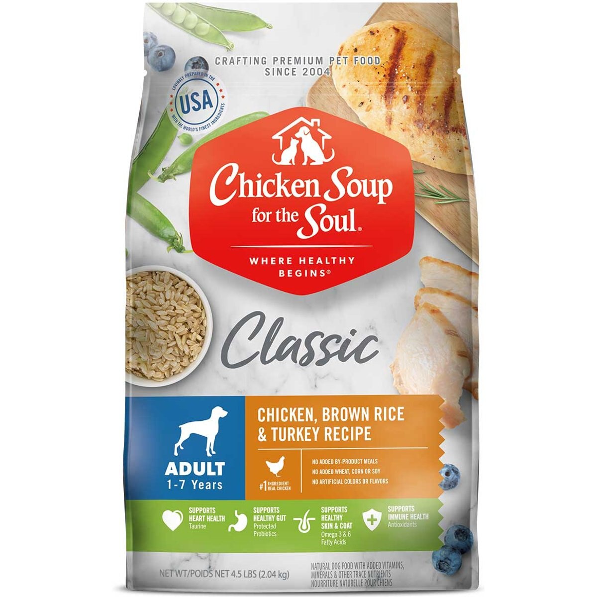 Chicken Soup for the Soul Adult Chicken, Brown Rice & Turkey Recipe Dry Dog Food, 4.5-lb bag