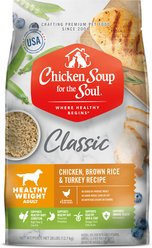 Chicken Soup for the Soul Adult Healthy Weight Chicken, Brown Rice & Turkey Recipe Dry Dog Food, 28-lb bag