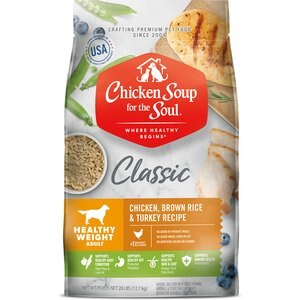 Chicken Soup for the Soul Adult Healthy Weight Chicken, Brown Rice & Turkey Recipe Dry Dog Food, 28-lb bag