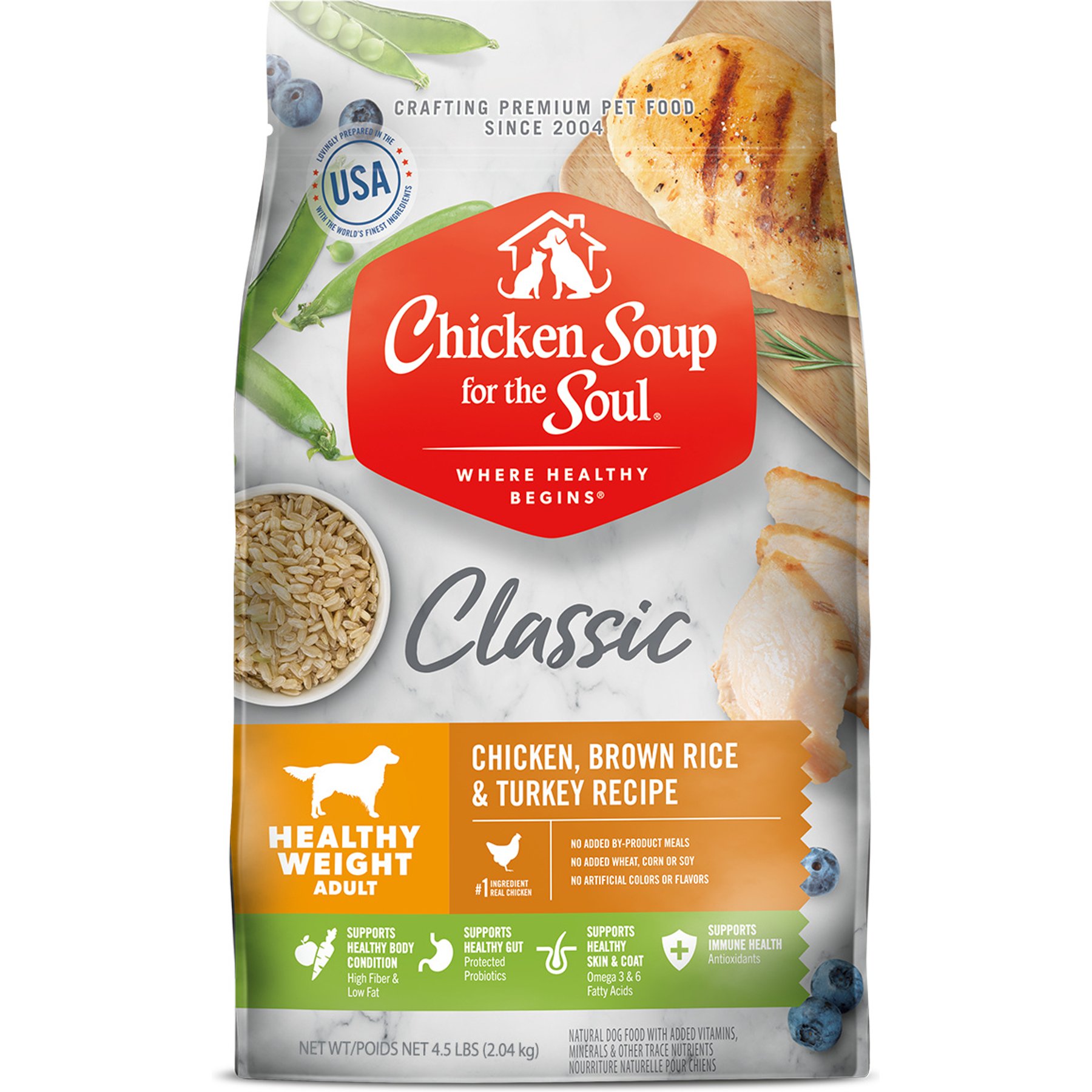 Chicken Soup for the Soul Adult Healthy Weight Chicken, Brown Rice & Turkey Recipe Dry Dog Food, 4.5-lb bag
