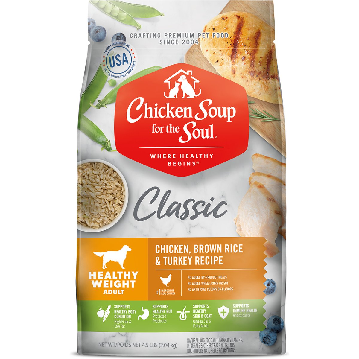 Chicken Soup for the Soul Adult Healthy Weight Chicken, Brown Rice & Turkey Recipe Dry Dog Food, 4.5-lb bag