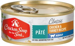 Chicken Soup for the Soul Chicken & Turkey Recipe Adult Pate Canned Cat Food, 5.5-oz, case of 24