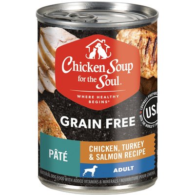 Chicken Soup for the Soul Chicken Soup for the Soul Chicken, Turkey & Salmon Recipe Grain-Free Canned Dog Food, 13-oz can, case of 12