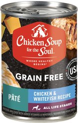 Chicken Soup for the Soul Chicken & Whitefish Recipe Grain-Free Canned Dog Food, 13-oz can, case of 12