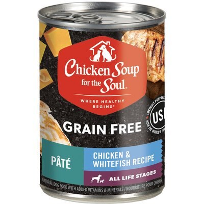 Chicken Soup for the Soul Chicken Soup for the Soul Chicken & Whitefish Recipe Grain-Free Canned Dog Food, 13-oz can, case of 12
