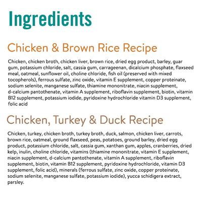 Show full view: Chicken Soup for the Soul Classic Adult Chicken, Turkey & Duck Recipe & Chicken & Brown Rice Pate Recipe Wet Dog Food, 13-oz can, case of 12 slide 4 of 8