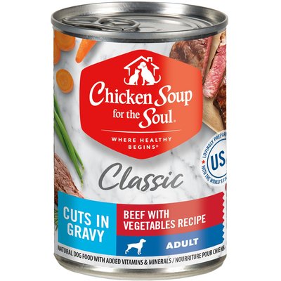 Chicken Soup for the Soul Chicken Soup for the Soul Classic Cuts in Gravy Beef with Vegetables Recipe Adult Dog Food, 13-oz can, case of 12
