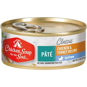 Chicken Soup for the Soul Kitten Chicken & Turkey Recipe Pate Canned Cat Food, 5.5-oz, case of 24