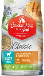 Chicken Soup for the Soul Large Breed Puppy Chicken, Turkey & Brown Rice Recipe Dry Dog Food, 28-lb bag