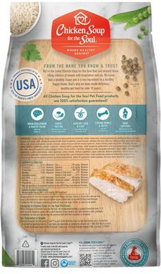 Show full view: Chicken Soup for the Soul Large Breed Puppy Chicken, Turkey & Brown Rice Recipe Dry Food, 28-lb bag + Crunchy Bites Bacon & Cheese Dog Treats, 12-oz bag slide 3 of 9