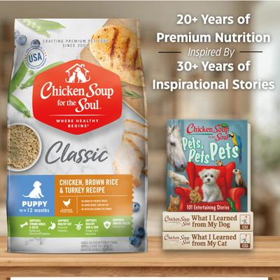 Show full view: Chicken Soup for the Soul Puppy Chicken, Brown Rice & Turkey Recipe Dry Dog Food, 28-lb bag slide 10 of 12