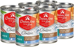 Chicken Soup for the Soul Puppy Pate Chicken, Turkey & Duck Recipe Canned Dog Food, 13-oz can, 6 count