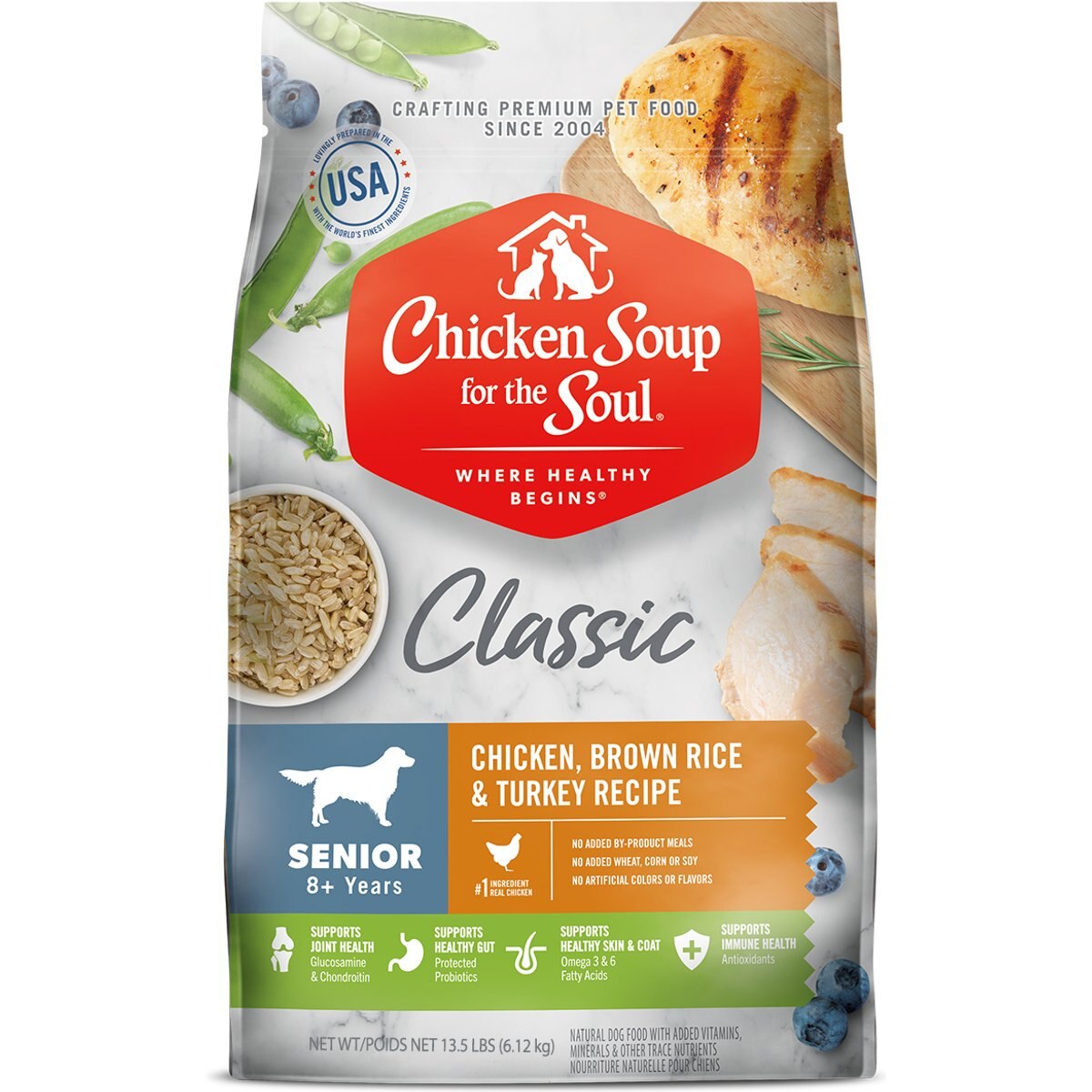 Chicken Soup for the Soul Senior Chicken, Brown Rice & Turkey Recipe Dry Dog Food, 13.5-lb bag