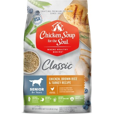 Chicken Soup for the Soul Chicken Soup for the Soul Senior Chicken, Brown Rice & Turkey Recipe Dry Dog Food, 13.5-lb bag