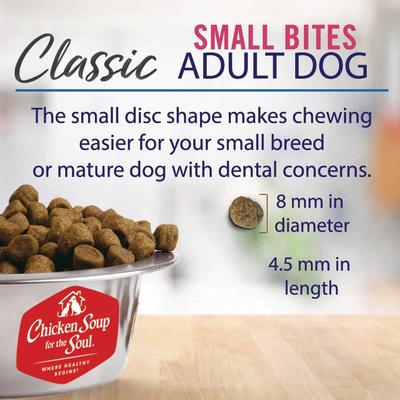 Show full view: Chicken Soup for the Soul Small Bites Adult Chicken, Turkey & Brown Rice Recipe Dog Food, 28-lb bag slide 8 of 12
