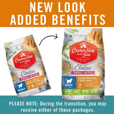 Show full view: Chicken Soup for the Soul Small Bites Adult Chicken, Turkey & Brown Rice Recipe Dog Food, 28-lb bag slide 3 of 12