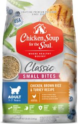 Chicken Soup for the Soul Small Bites Adult Chicken, Turkey & Brown Rice Recipe Dog Food, 28-lb bag