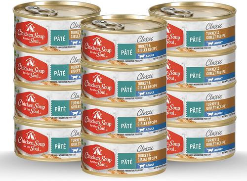 Show full view: Chicken Soup for the Soul Turkey & Giblet Recipe Pate Wet Cat Food, 5.5-oz can, 12 count slide 3 of 10