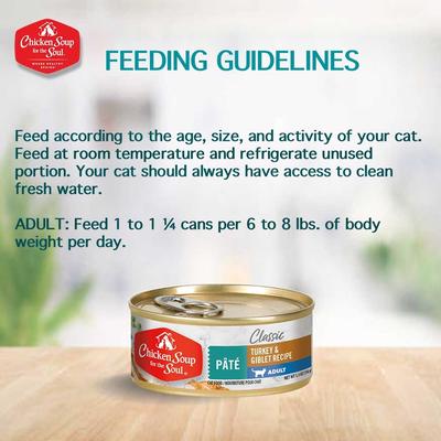 Show full view: Chicken Soup for the Soul Turkey & Giblet Recipe Pate Wet Cat Food, 5.5-oz can, case of 24 slide 5 of 8