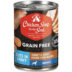 Chicken Soup for the Soul Turkey & Sweet Potato Stew Recipe Grain-Free Canned Dog Food, 13-oz can, case of 12