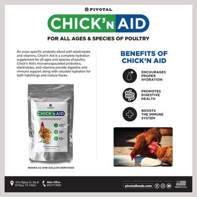 Show full view: Chick'N Aid Probiotic Blend with Electrolytes Poultry Supplement, 8-oz bag slide 2 of 4