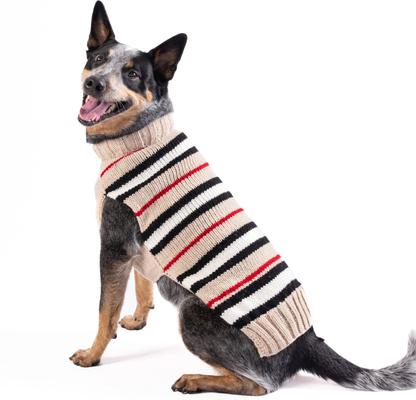 Show full view: Chilly Dog Bentley Alpaca Stripe Dog & Cat Sweater, XXX-Large slide 2 of 3