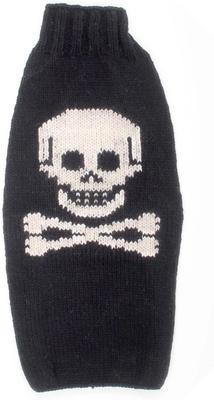 Show full view: Chilly Dog Black Skull Dog & Cat Sweater, XX-Small slide 2 of 2