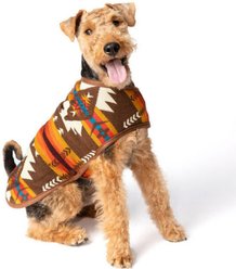 Chilly Dog Brown Southwest Blanket Dog & Cat Quilted Coat, Small
