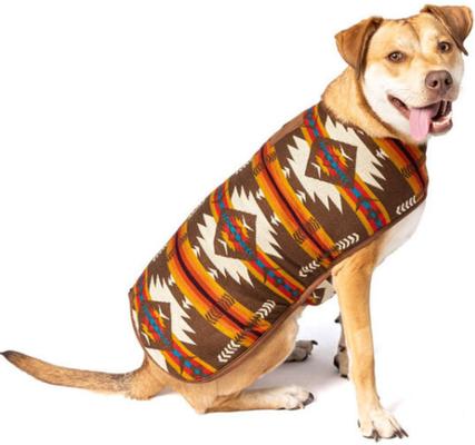 Show full view: Chilly Dog Brown Southwest Blanket Dog & Cat Quilted Coat, Small slide 4 of 5