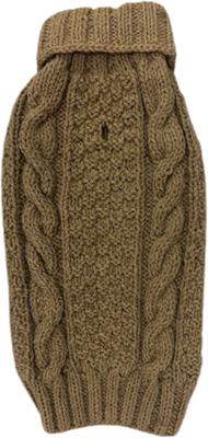 Show full view: Chilly Dog Camel Alpaca Cable Knit Wool Dog & Cat Sweater, Small slide 3 of 4