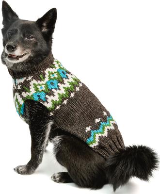 Show full view: Chilly Dog Charcoal Fairisle Wool Dog & Cat Sweater, X-Small slide 4 of 5