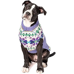 Chilly Dog Lavender Flowers Dog & Cat Sweater, X-Small