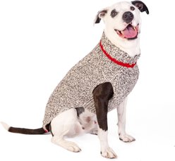 Chilly Dog Oatmeal Cable with Red Trim Dog & Cat Sweater, Medium