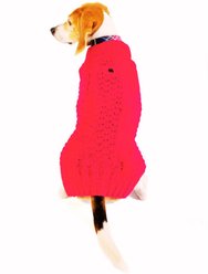 Chilly Dog Pink Alpaca Cable Knit Wool Dog & Cat Sweater, X-Small slide 2 of 2