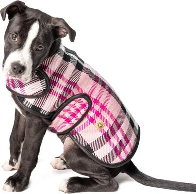 Show full view: Chilly Dog Pink Plaid Dog & Cat Quilted Coat, Medium slide 3 of 4