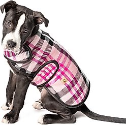 Chilly Dog Pink Plaid Dog & Cat Quilted Coat, X-Small slide 2 of 3