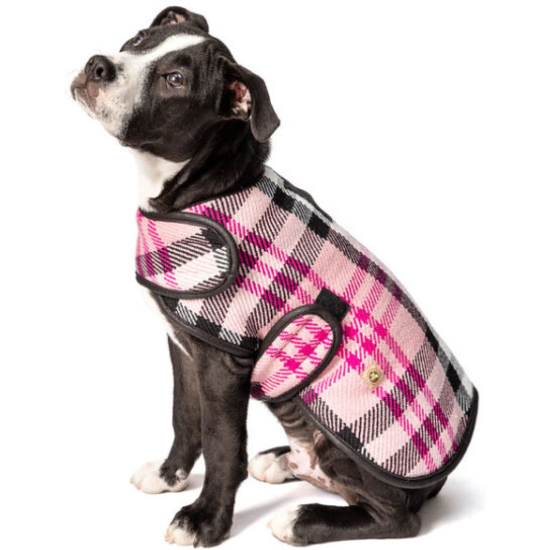 Chilly Dog Pink Plaid Dog & Cat Quilted Coat, XX-Large