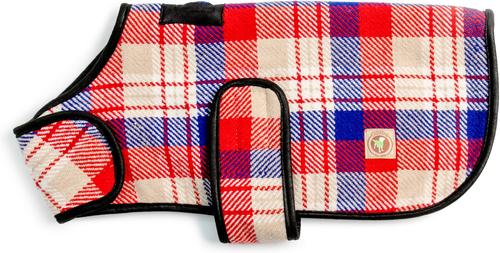 Show full view: Chilly Dog Red Field Plaid Coat, Large slide 3 of 3