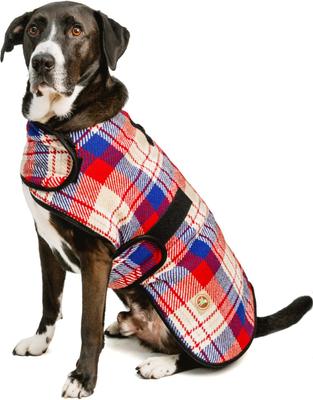 Show full view: Chilly Dog Red Field Plaid Coat, Small slide 3 of 3