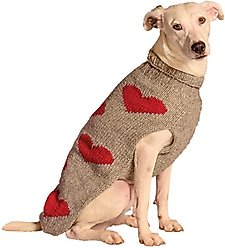 Chilly Dog Valentine's Day Red Hearts Dog & Cat sweater, Large