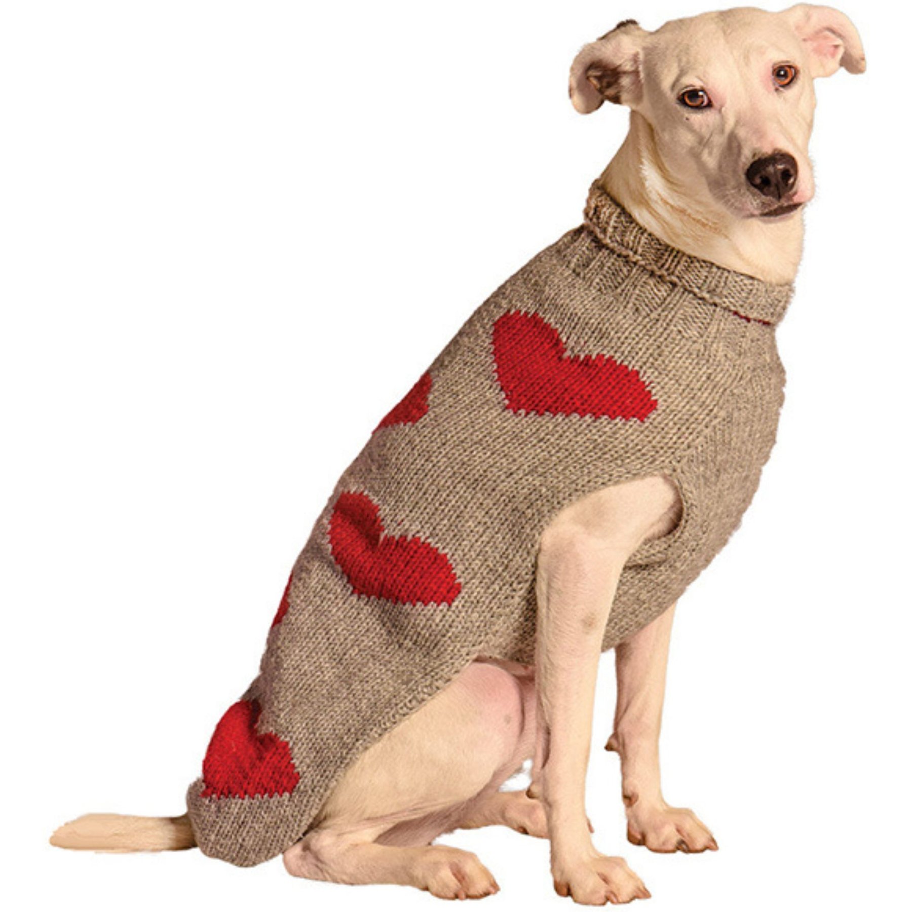 Chilly Dog Valentine's Day Red Hearts Dog & Cat sweater, Medium