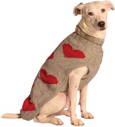 Chilly Dog Valentine's Day Red Hearts Dog & Cat sweater, Small