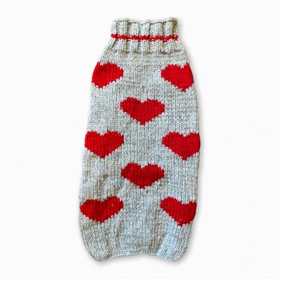 Show full view: Chilly Dog Valentine's Day Red Hearts Dog & Cat sweater, Small slide 2 of 4