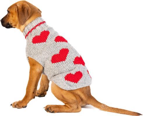 Show full view: Chilly Dog Valentine's Day Red Hearts Dog & Cat sweater, X-Large slide 3 of 4