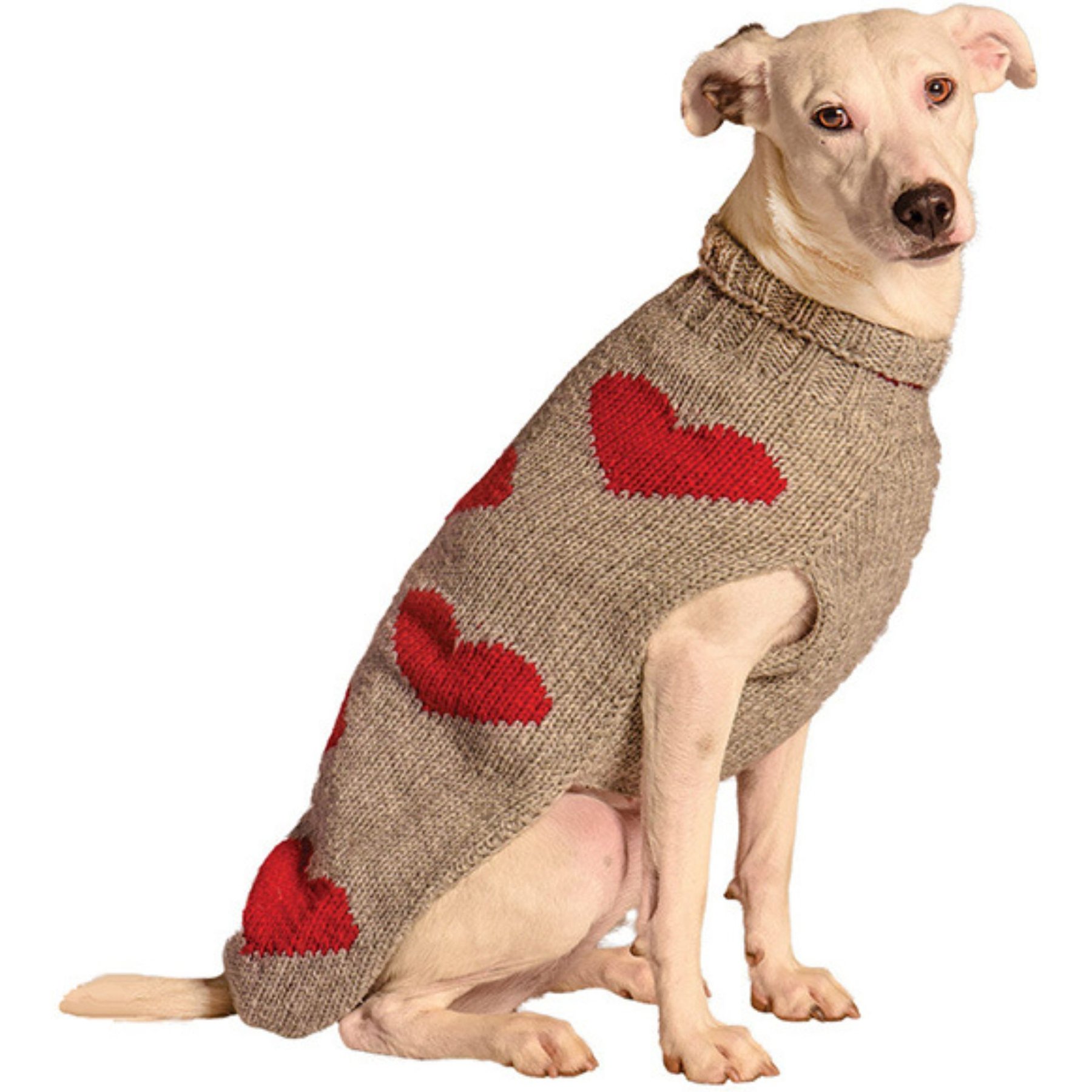 Chilly Dog Valentine's Day Red Hearts Dog & Cat sweater, X-Small