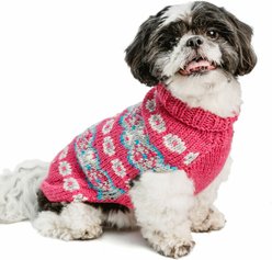 Chilly Dog Rose Alpaca Fairisle Dog & Cat Sweater, Small