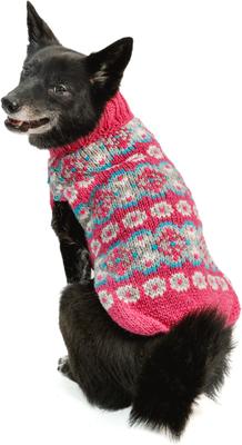 Show full view: Chilly Dog Rose Alpaca Fairisle Dog & Cat Sweater, XX-Small slide 2 of 5