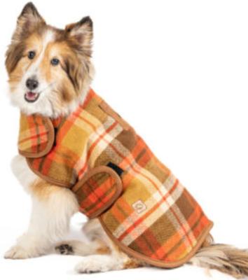 Show full view: Chilly Dog Rust Plaid Dog & Cat Quilted Coat, Large slide 3 of 3