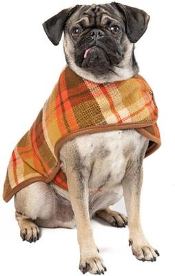 Show full view: Chilly Dog Rust Plaid Dog & Cat Quilted Coat, Small slide 2 of 3